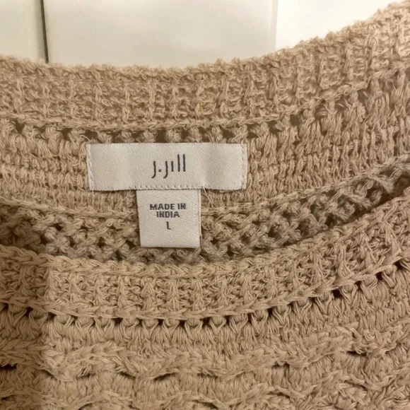 J.Jill Tan/Beige Sleeveless Tunic w/ crochet upper part Size Large - Picture 3 of 3